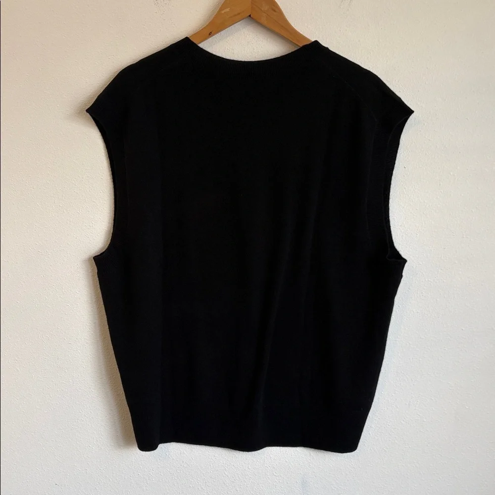 J Crew Cashmere relaxed sweater-vest XL Black - Picture 3 of 6